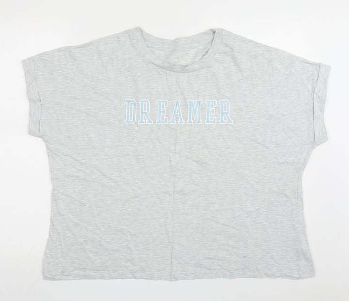 Dunnes Stores Womens Grey  Cotton  Pyjama Top Size XL   - Dreamer