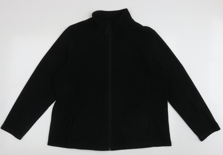 Dunnes Stores Mens Black High Neck Polyester Full Zip Jumper Size XL