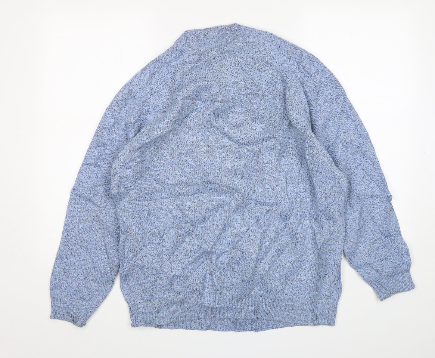 Damart Womens Blue Round Neck  Acrylic Pullover Jumper Size 14