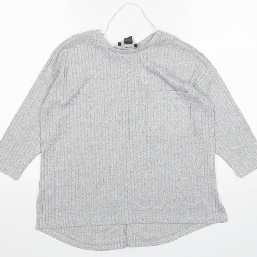 Primark Womens Grey Round Neck  Polyester Pullover Jumper Size XS