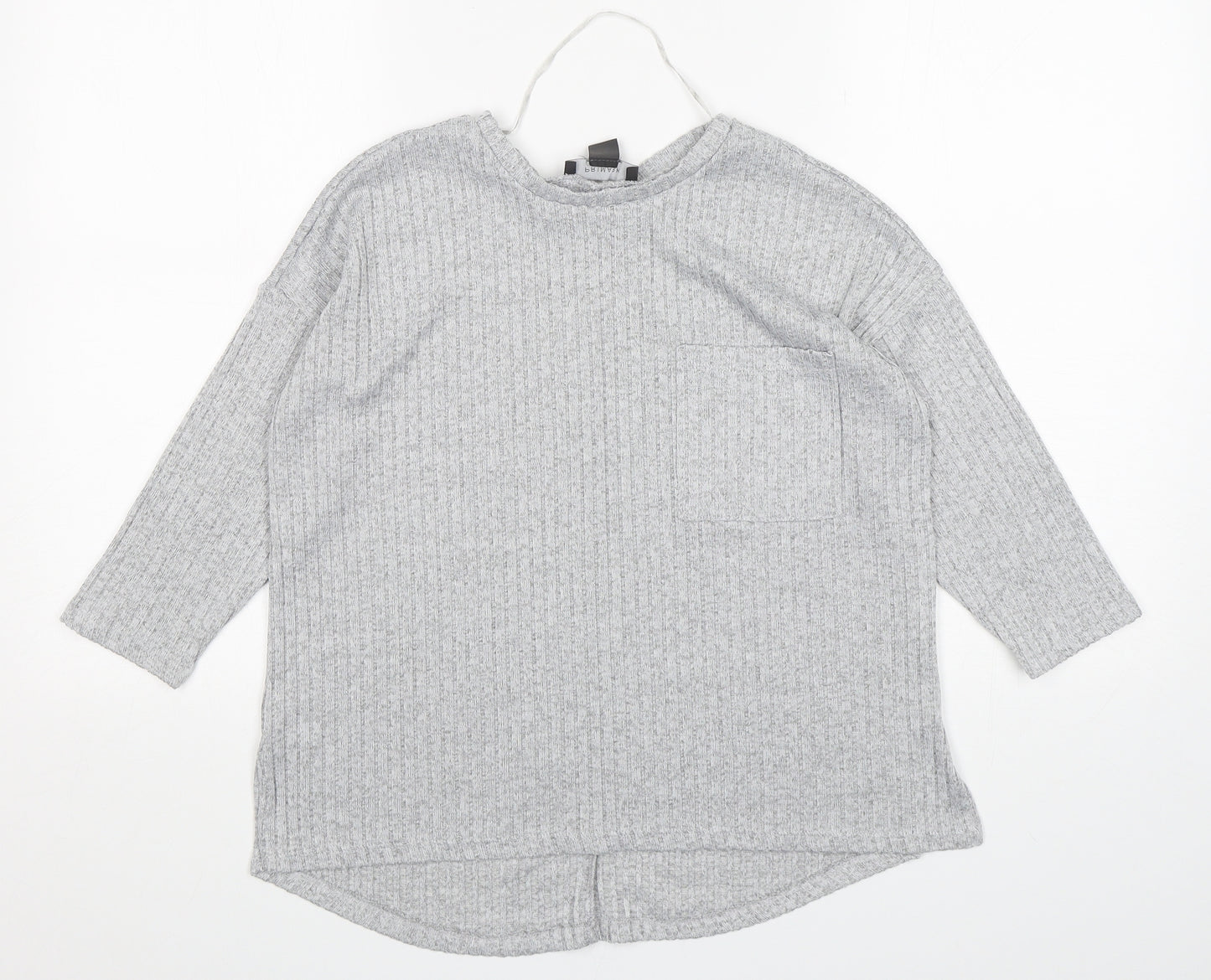 Primark Womens Grey Round Neck  Polyester Pullover Jumper Size XS