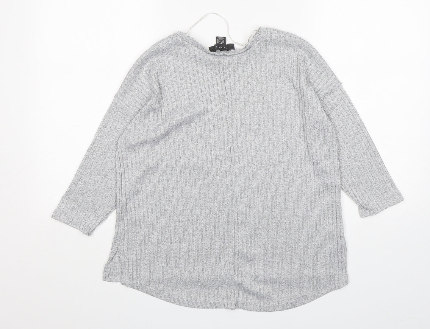 Primark Womens Grey Round Neck  Polyester Pullover Jumper Size XS