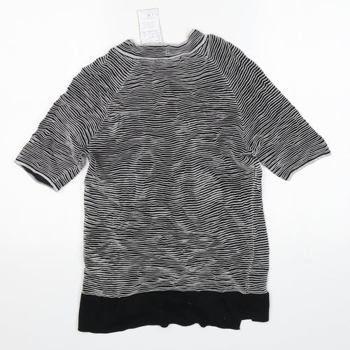 NEXT Womens Multicoloured Round Neck Striped Viscose Pullover Jumper Size 12