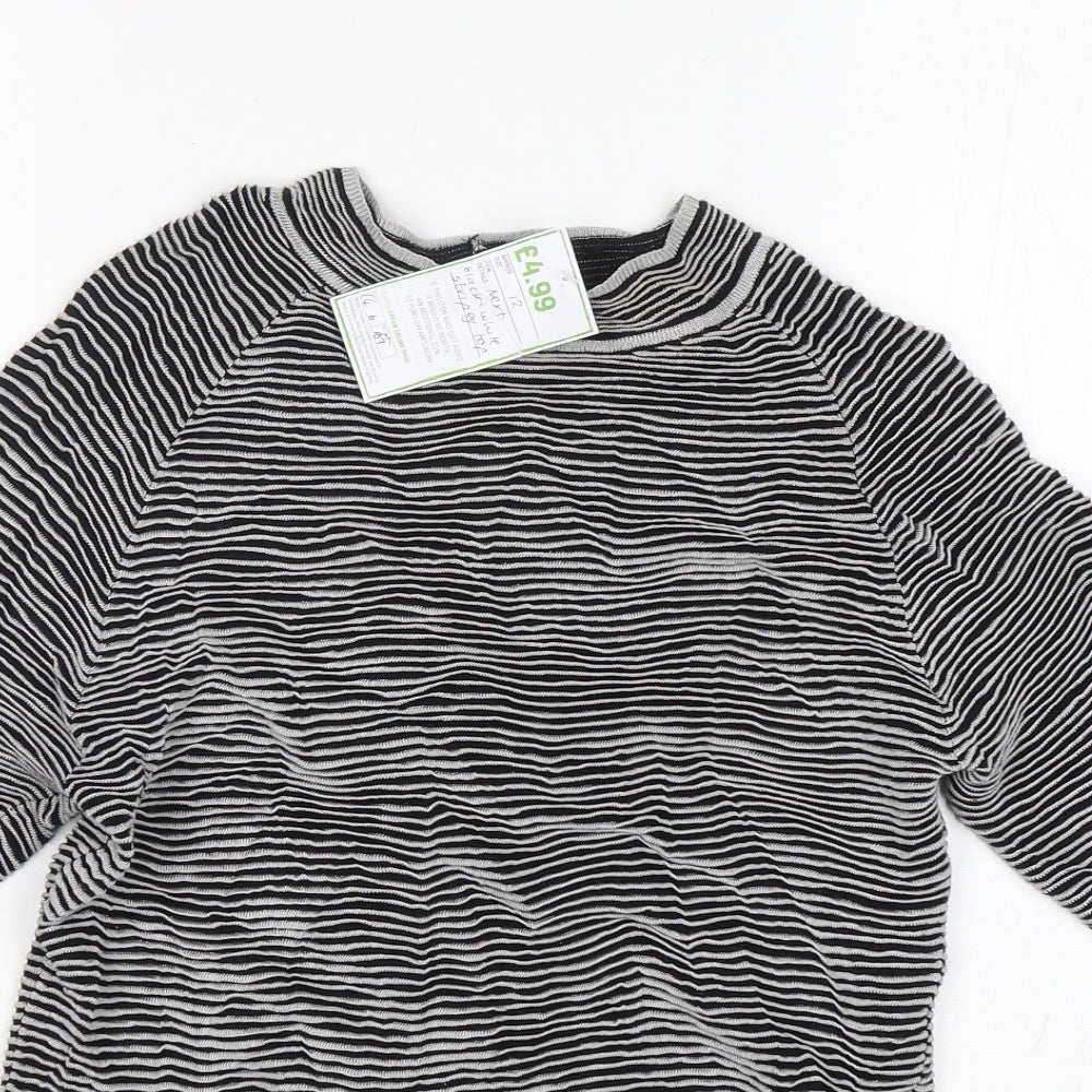 NEXT Womens Multicoloured Round Neck Striped Viscose Pullover Jumper Size 12