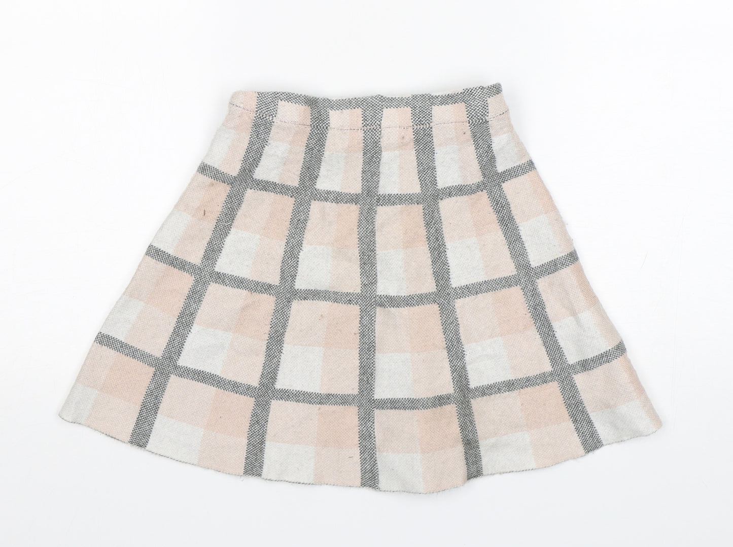 Primark Girls Multicoloured Check Viscose Skater Skirt Size 7-8 Years  Regular