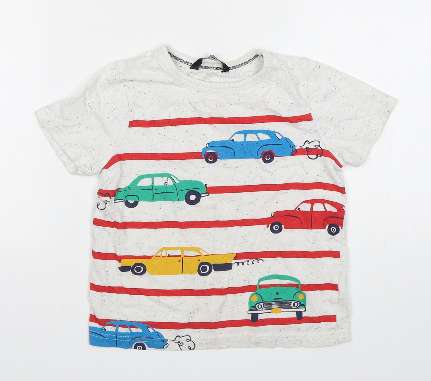 George Boys Multicoloured Striped Cotton Basic T-Shirt Size 3-4 Years Round Neck