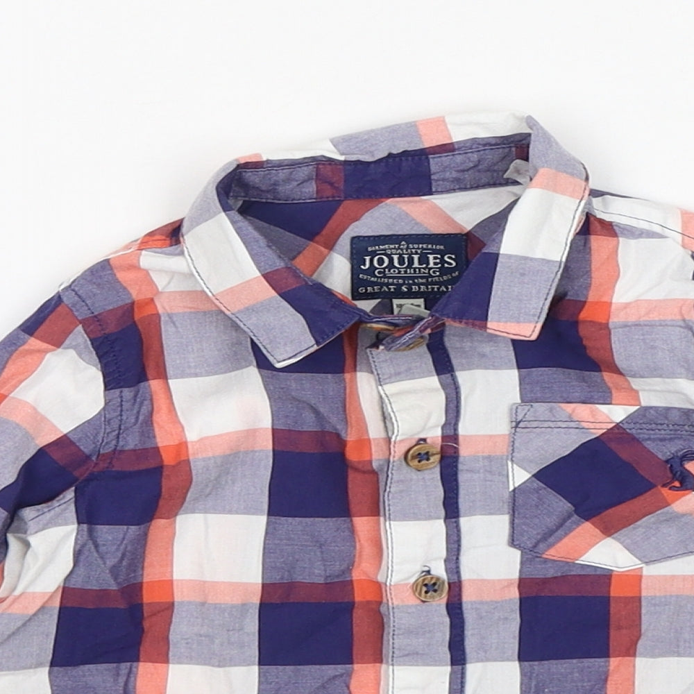 Joules Boys Multicoloured Check Cotton Basic Button-Up Size 18-24 Months Collared