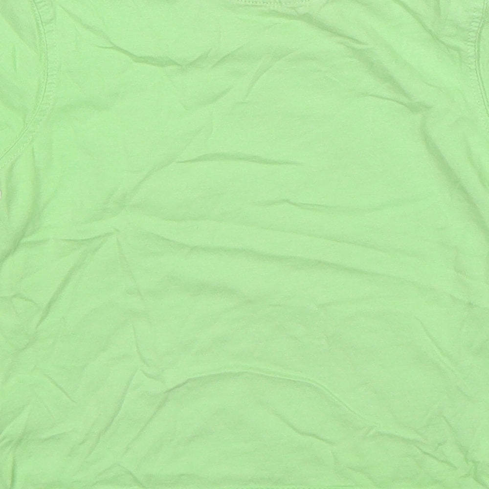 George Baby Green Animal Print Cotton Basic T-Shirt Size 18-24 Months Round Neck