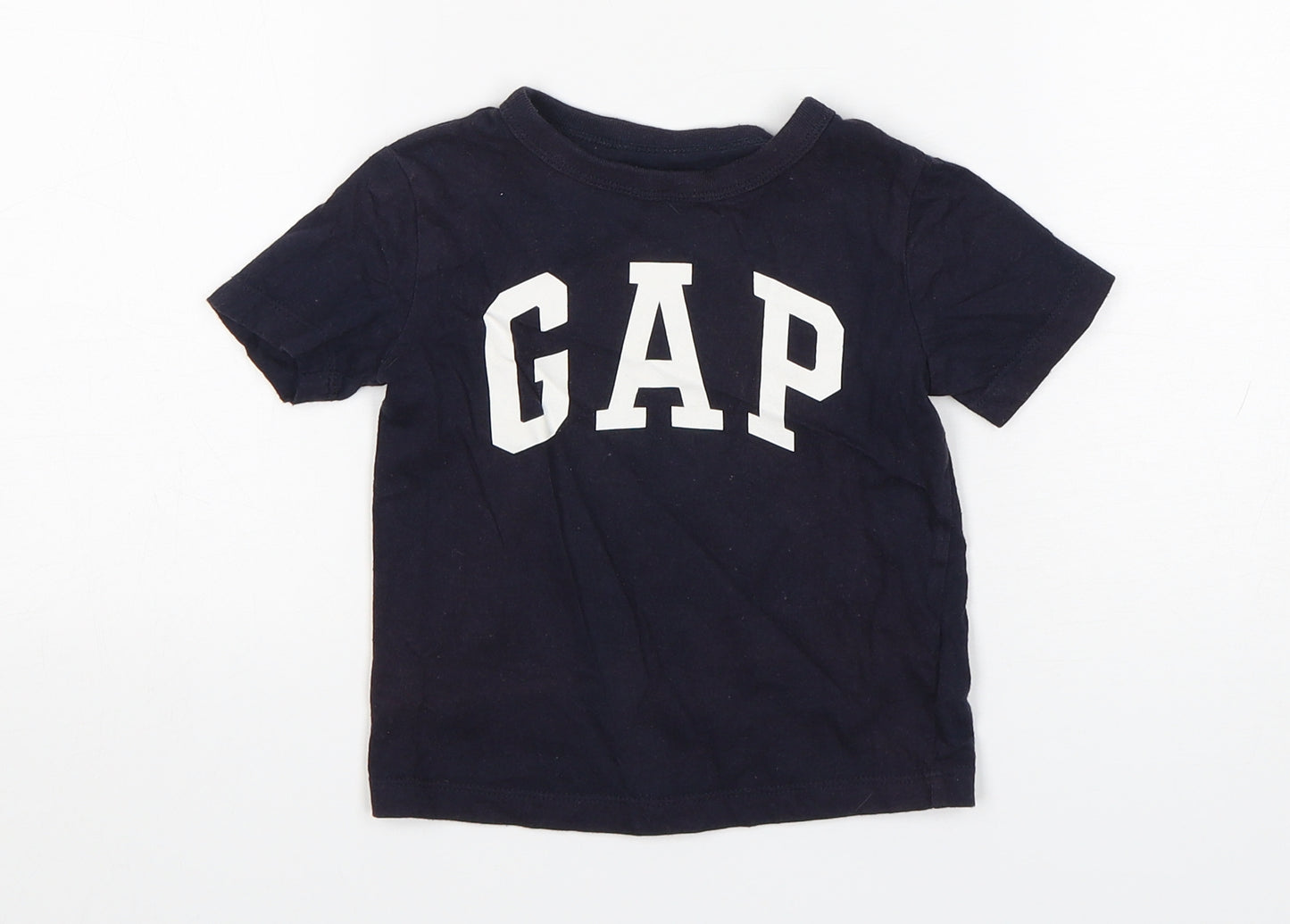 Gap Boys Blue  Cotton Basic T-Shirt Size 18-24 Months Round Neck