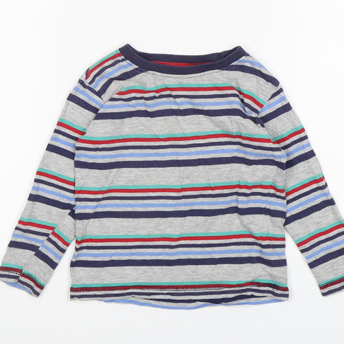 St Bernard Boys Multicoloured Striped Cotton Basic T-Shirt Size 18-24 Months Round Neck
