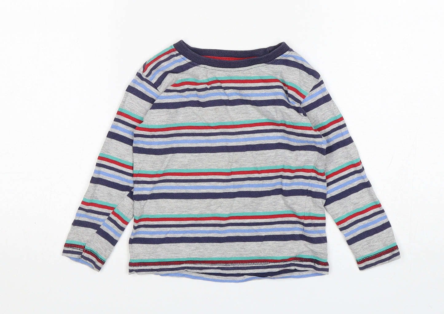 St Bernard Boys Multicoloured Striped Cotton Basic T-Shirt Size 18-24 Months Round Neck