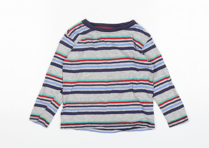 St Bernard Boys Multicoloured Striped Cotton Basic T-Shirt Size 18-24 Months Round Neck