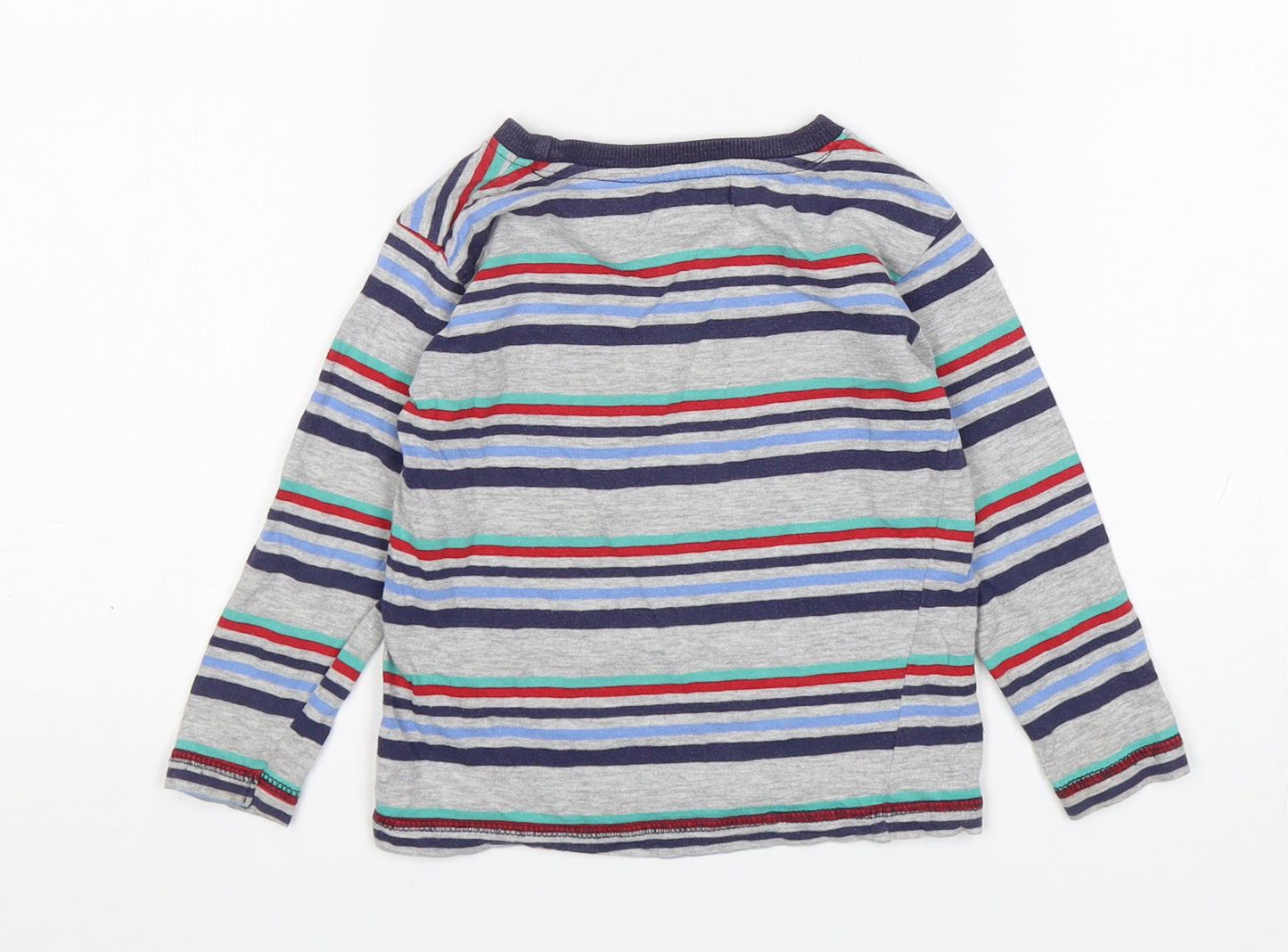 St Bernard Boys Multicoloured Striped Cotton Basic T-Shirt Size 18-24 Months Round Neck