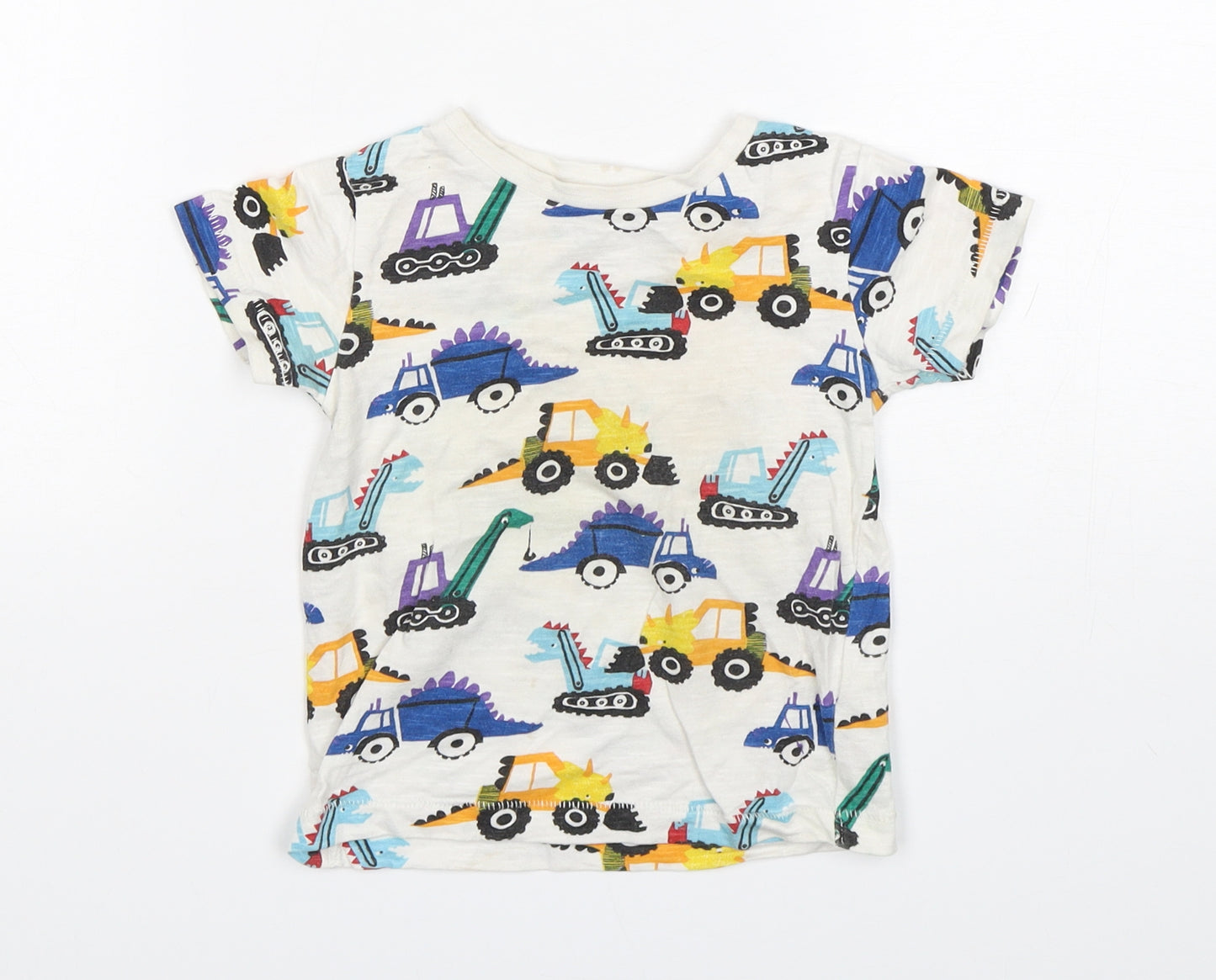 NEXT Boys Multicoloured  Cotton Basic T-Shirt Size 12-18 Months Round Neck