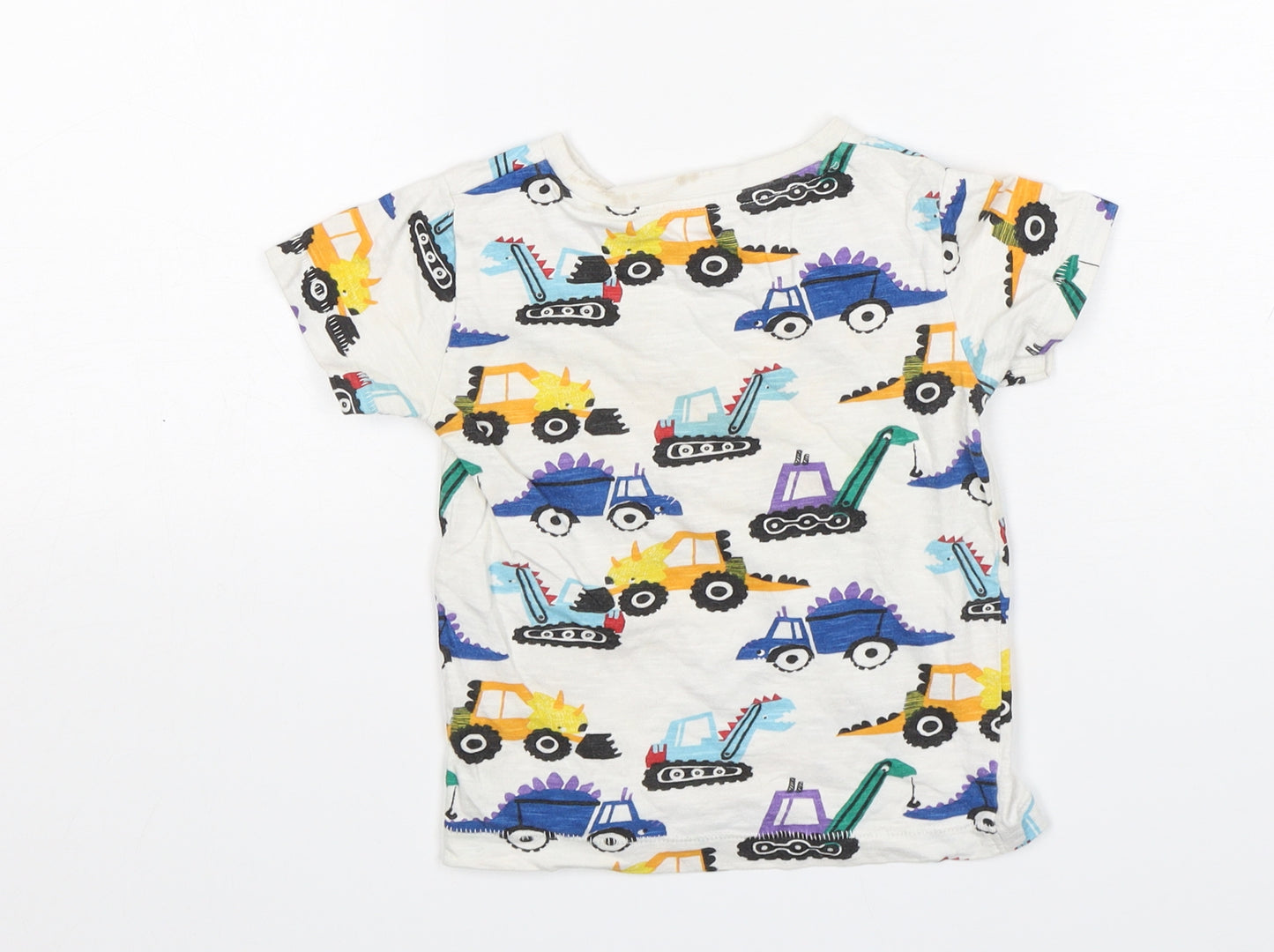 NEXT Boys Multicoloured  Cotton Basic T-Shirt Size 12-18 Months Round Neck
