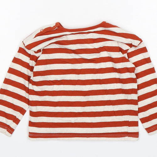 F&F Boys Multicoloured Striped Cotton Basic T-Shirt Size 18-24 Months Round Neck