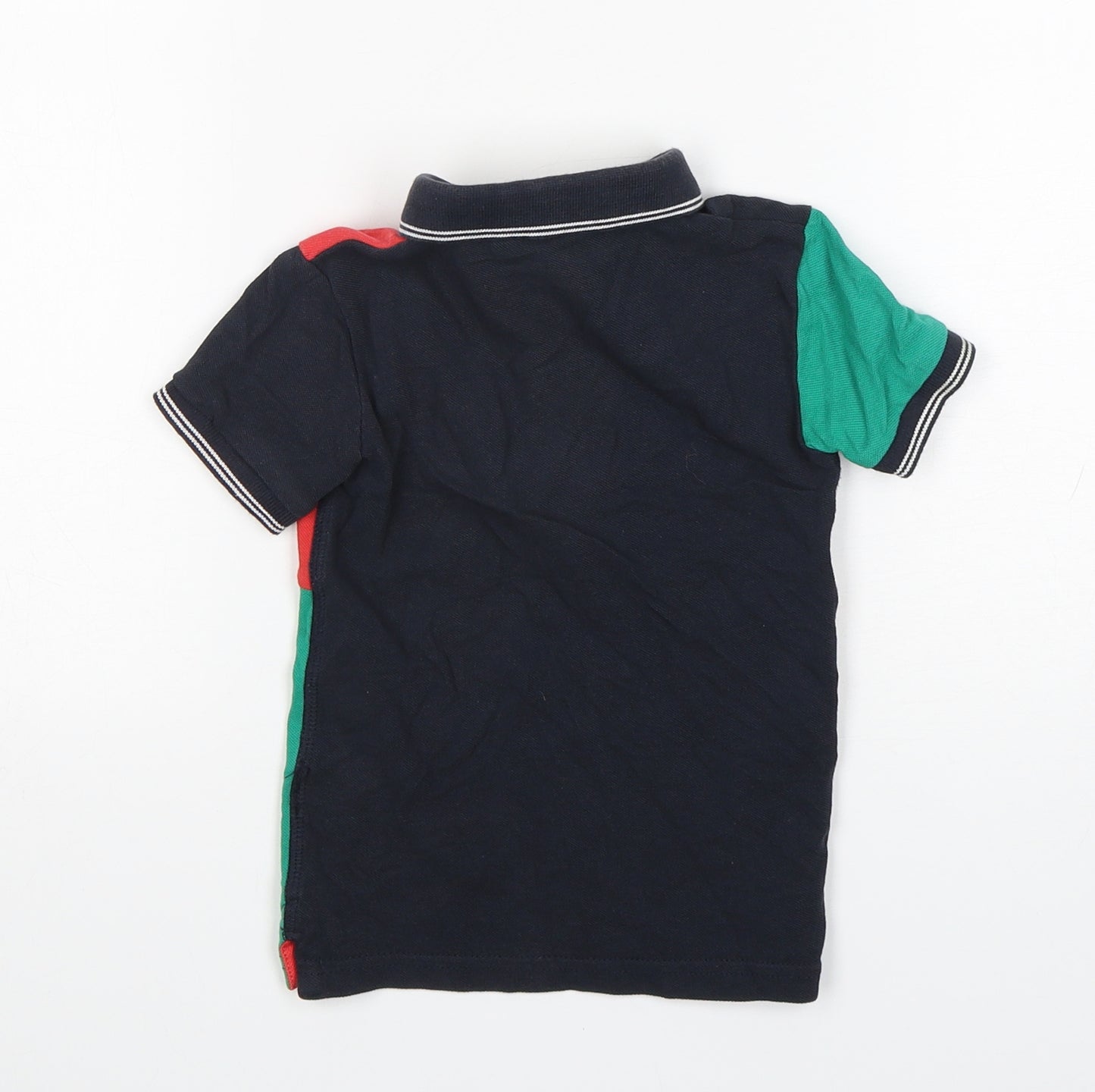 NEXT Boys Multicoloured Colourblock Cotton Basic Polo Size 12-18 Months Collared