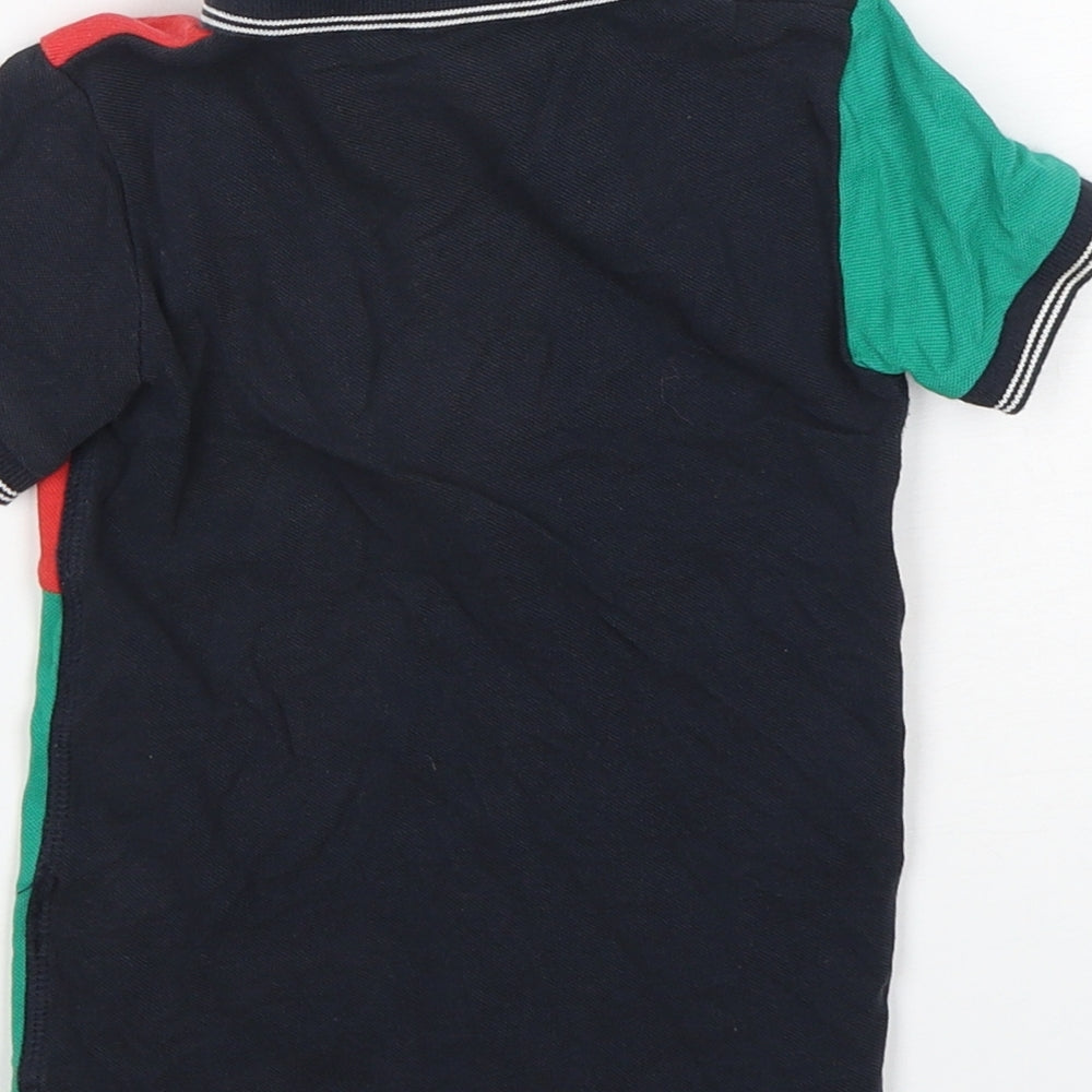 NEXT Boys Multicoloured Colourblock Cotton Basic Polo Size 12-18 Months Collared