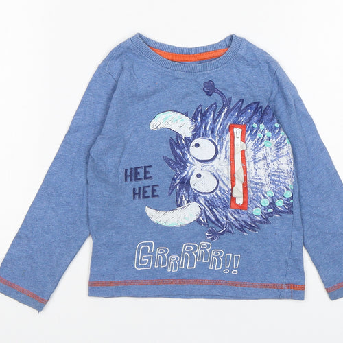 St Bernard Boys Blue  Cotton Basic T-Shirt Size 12-18 Months Round Neck