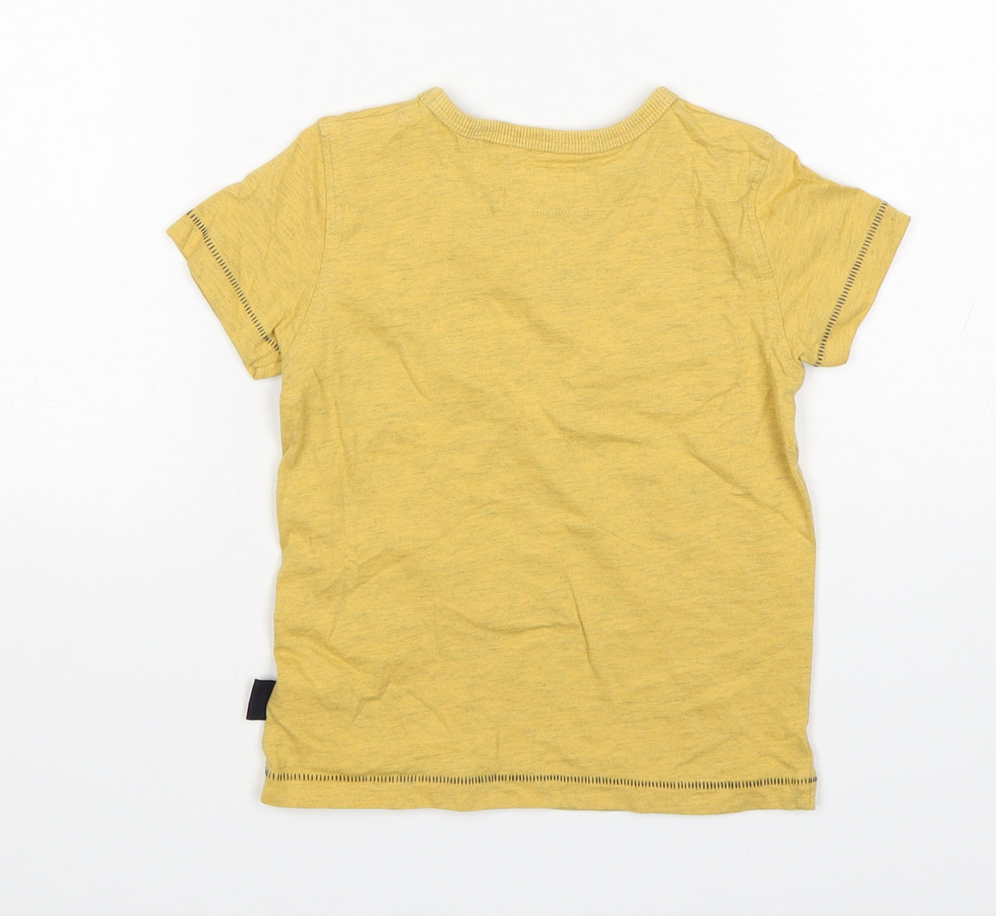 NEXT Boys Yellow  Cotton Basic T-Shirt Size 18-24 Months Round Neck