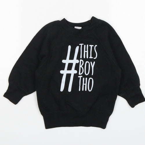 Lottie & Lysh Boys Black  Polyester Pullover Jumper Size 18-24 Months