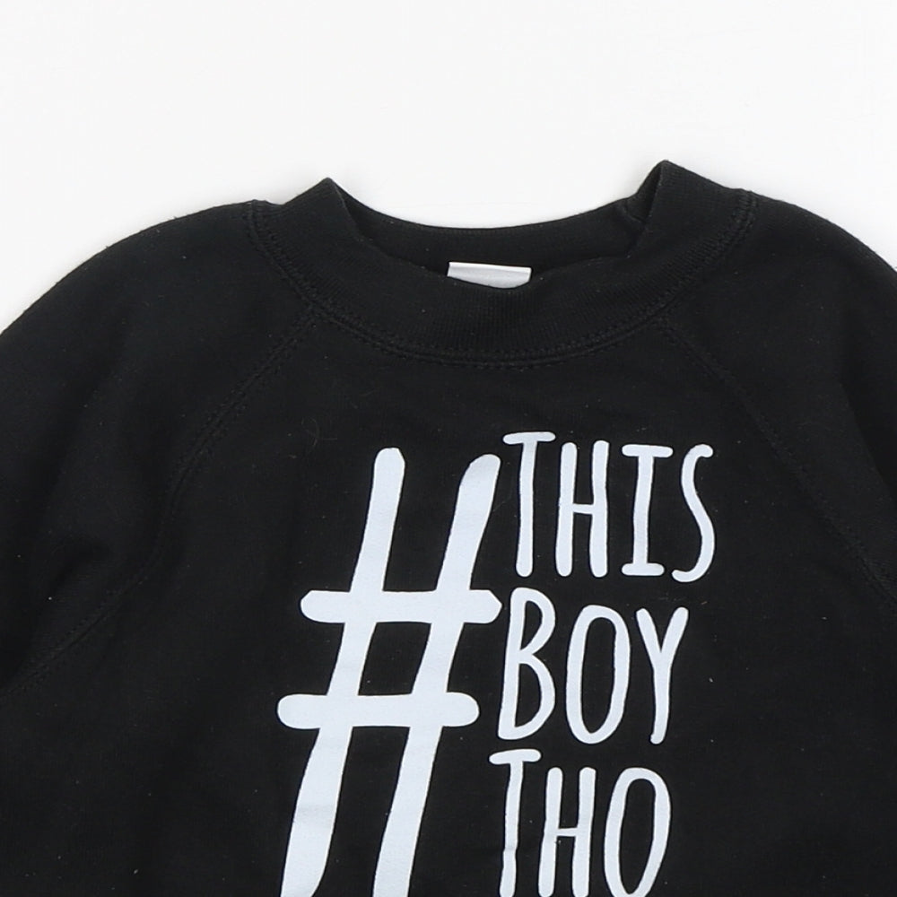 Lottie & Lysh Boys Black  Polyester Pullover Jumper Size 18-24 Months