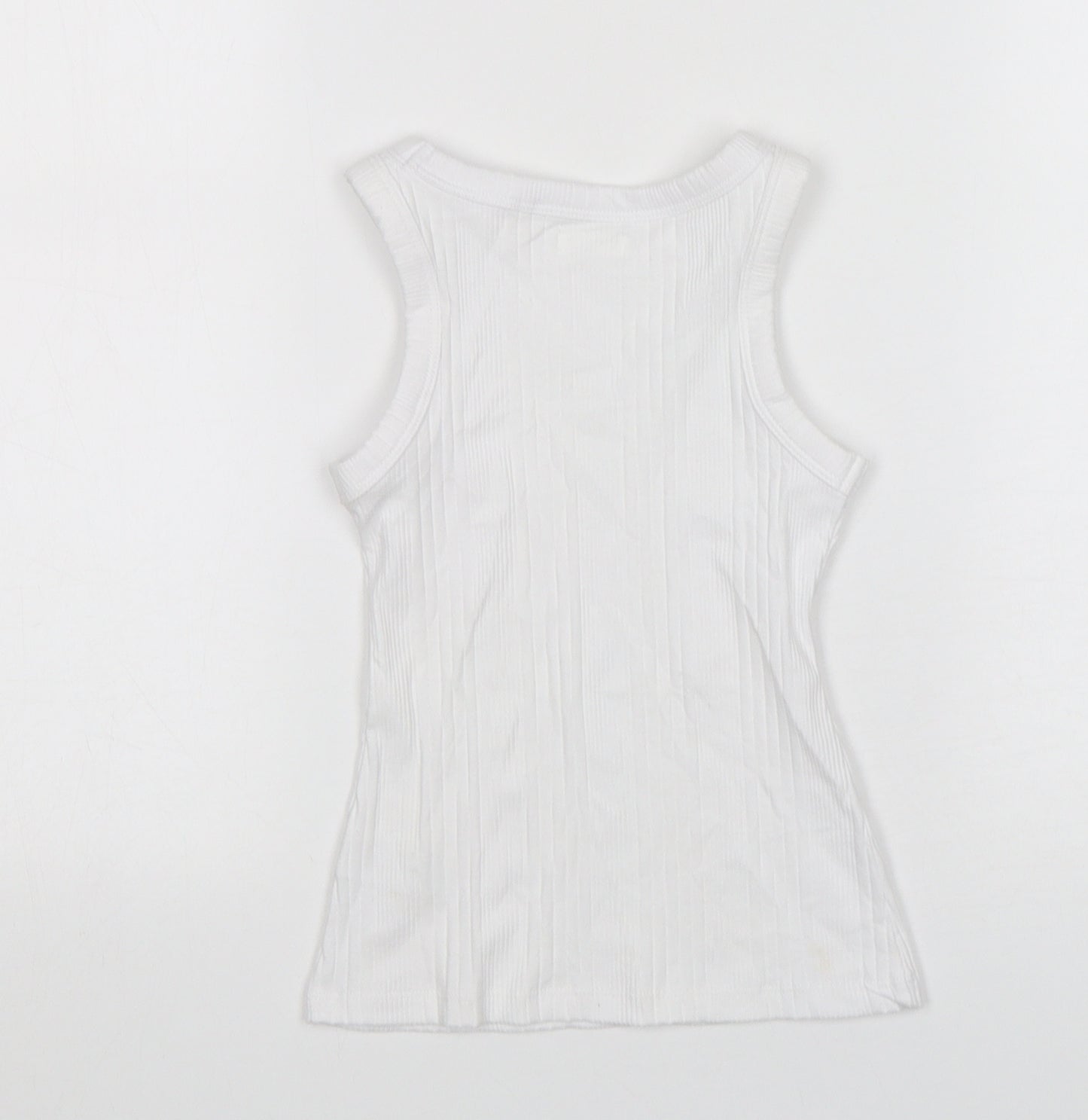 NEXT Girls White  Cotton Basic Tank Size 4 Years Round Neck