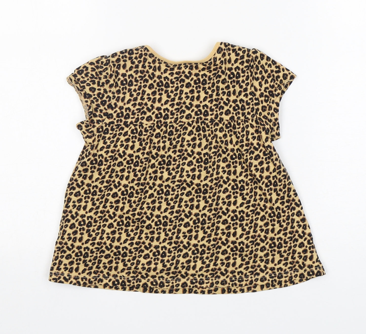 NEXT Girls Multicoloured Animal Print Cotton Basic T-Shirt Size 3-4 Years Round Neck