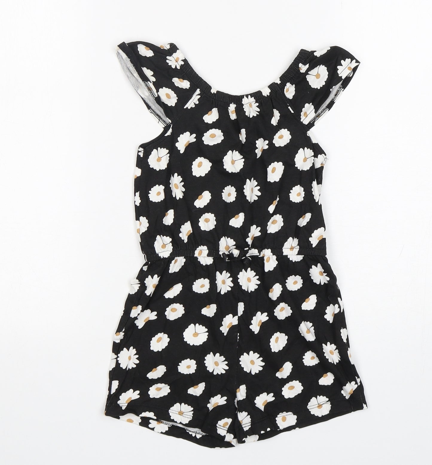 Primark Girls Multicoloured Floral Cotton Playsuit One-Piece Size 4-5 Years