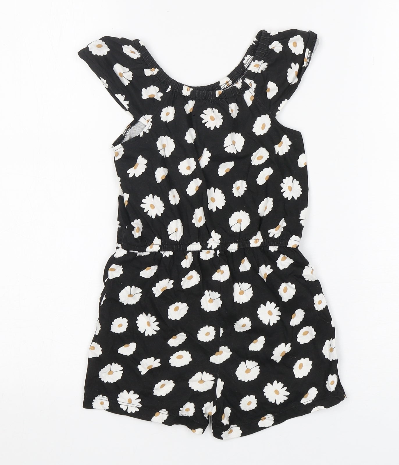 Primark Girls Multicoloured Floral Cotton Playsuit One-Piece Size 4-5 Years
