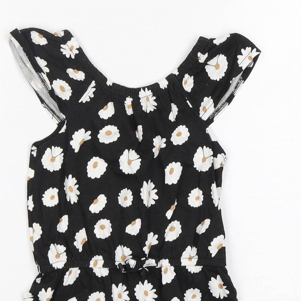 Primark Girls Multicoloured Floral Cotton Playsuit One-Piece Size 4-5 Years