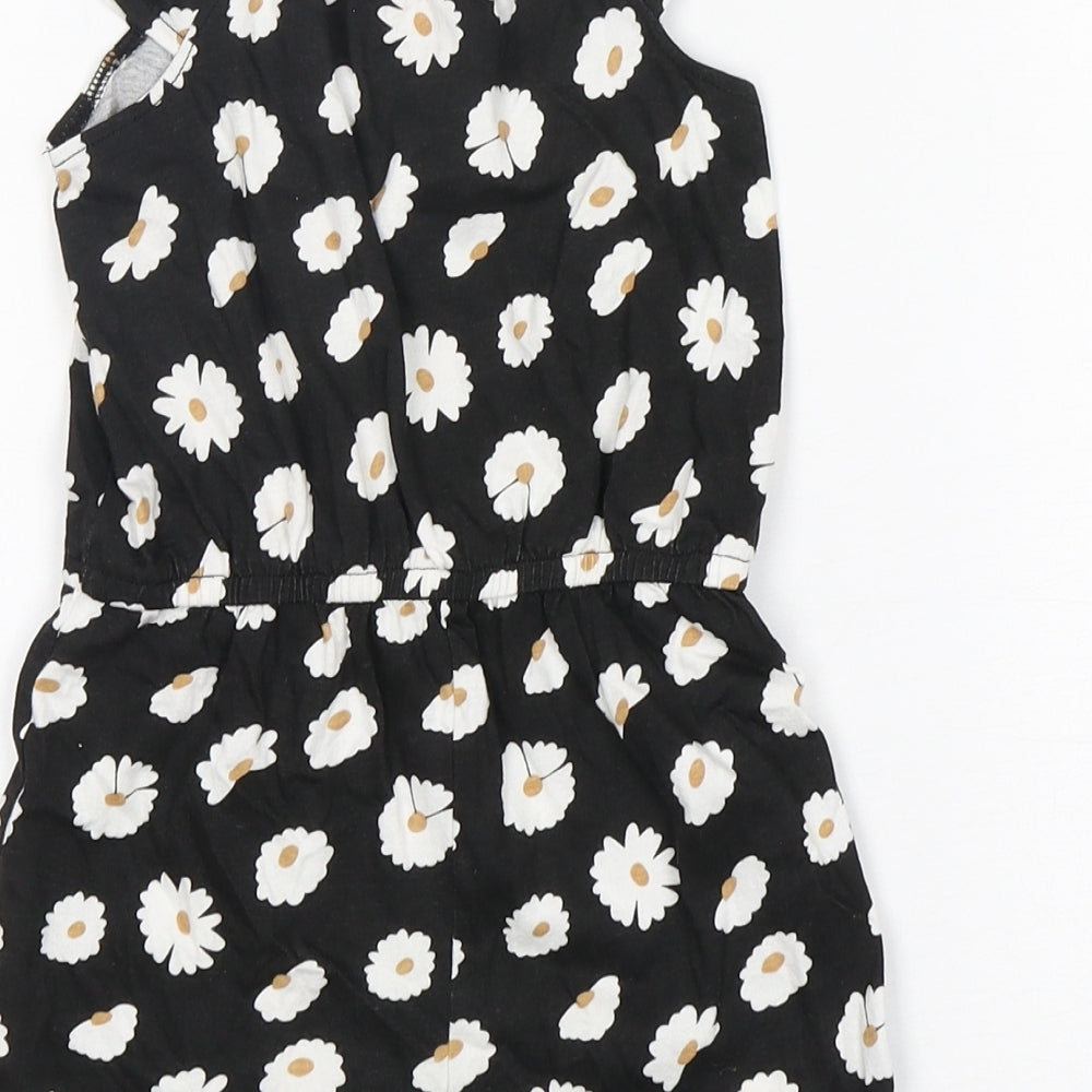 Primark Girls Multicoloured Floral Cotton Playsuit One-Piece Size 4-5 Years