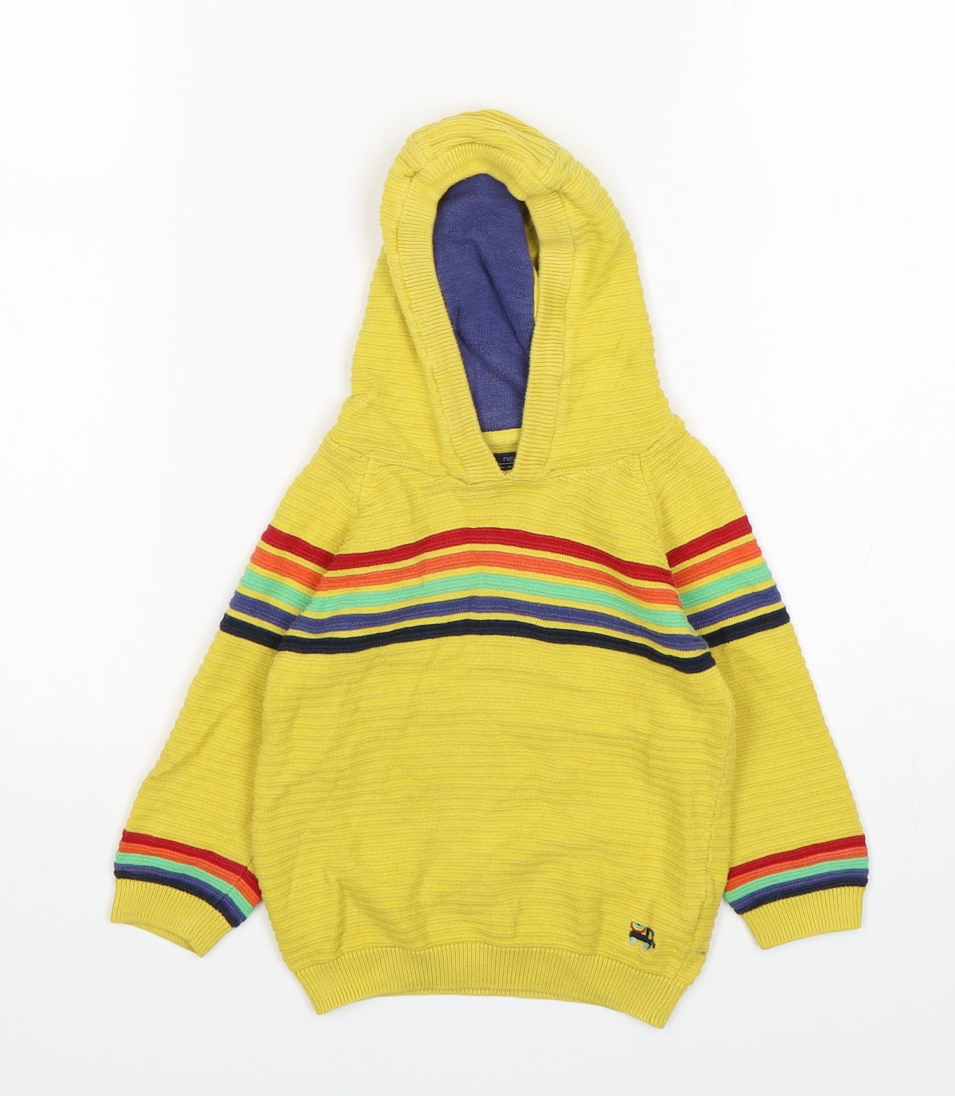 NEXT Boys Yellow  Cotton Pullover Jumper Size 12-18 Months