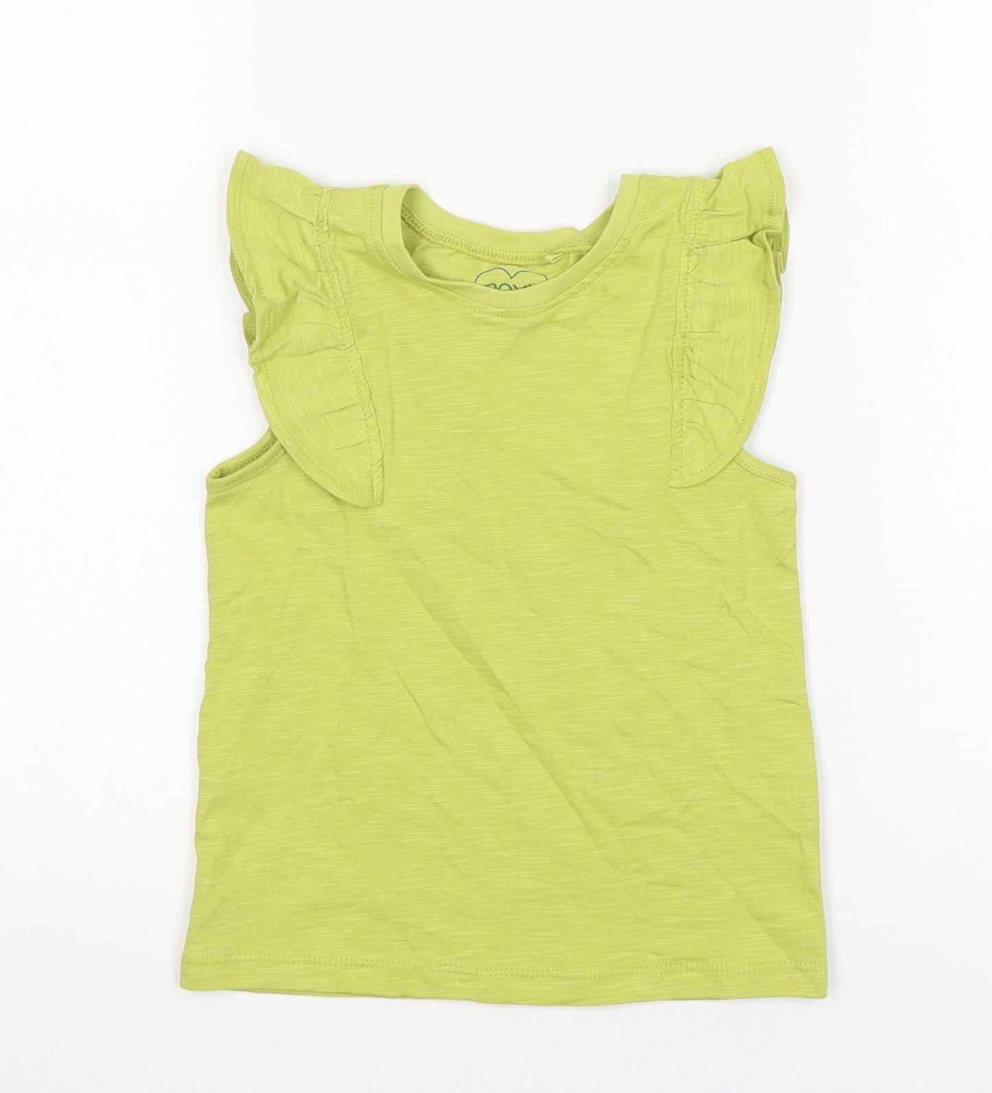 NEXT Girls Green  Cotton Basic Tank Size 3-4 Years Round Neck