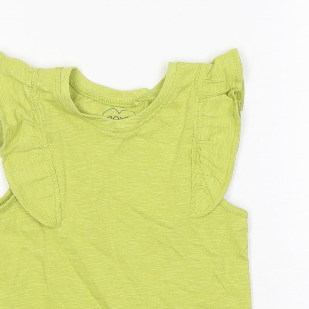 NEXT Girls Green  Cotton Basic Tank Size 3-4 Years Round Neck
