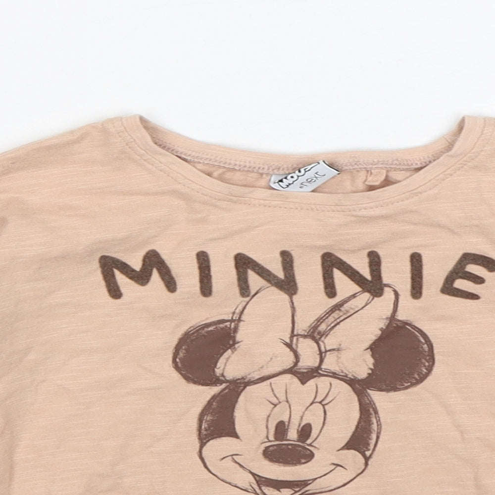 NEXT Girls Pink Round Neck  Cotton Pullover Jumper Size 3-4 Years   - Minnie Mouse