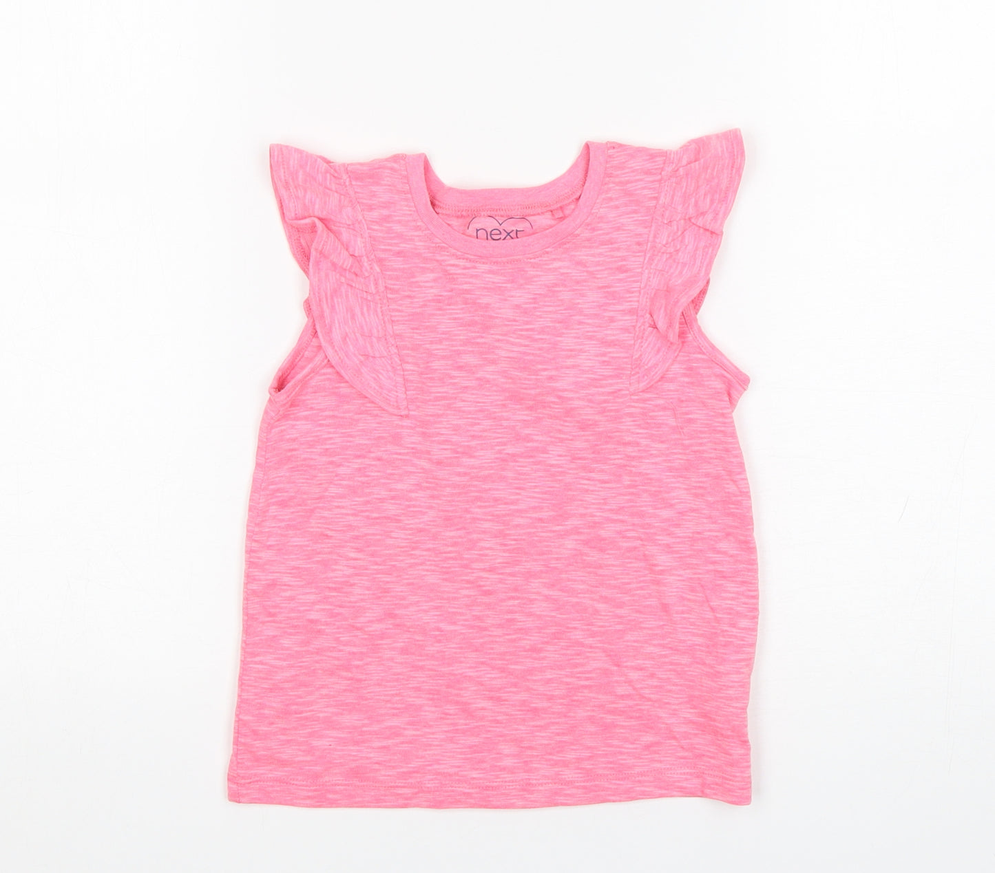 NEXT Girls Pink  Cotton Basic Tank Size 3-4 Years Round Neck