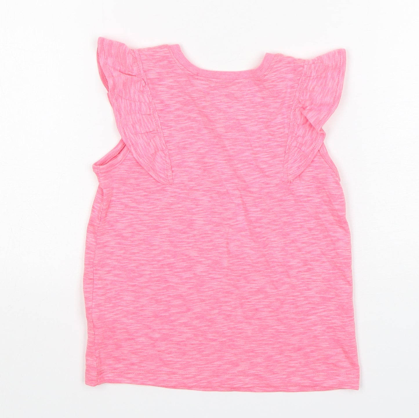 NEXT Girls Pink  Cotton Basic Tank Size 3-4 Years Round Neck