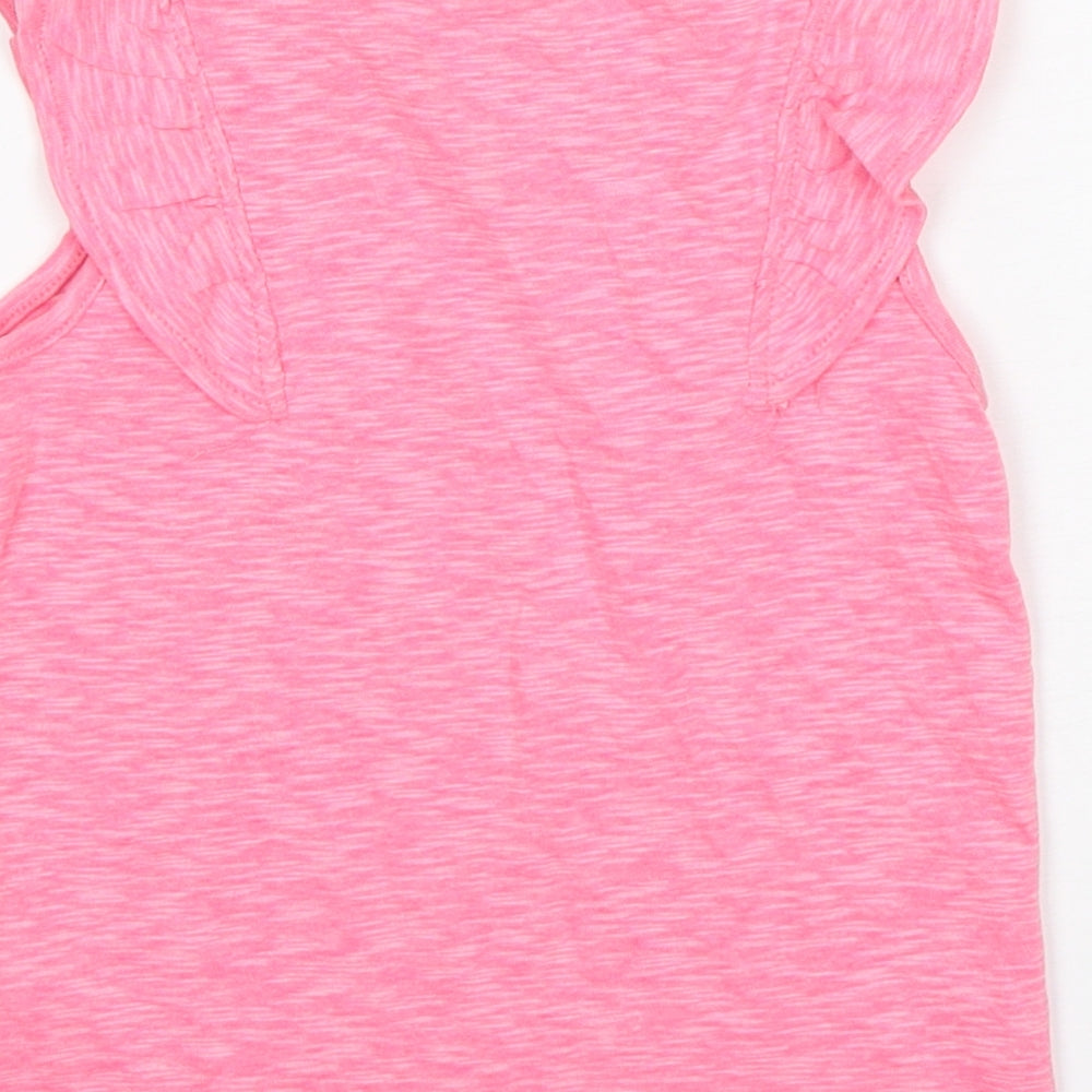 NEXT Girls Pink  Cotton Basic Tank Size 3-4 Years Round Neck