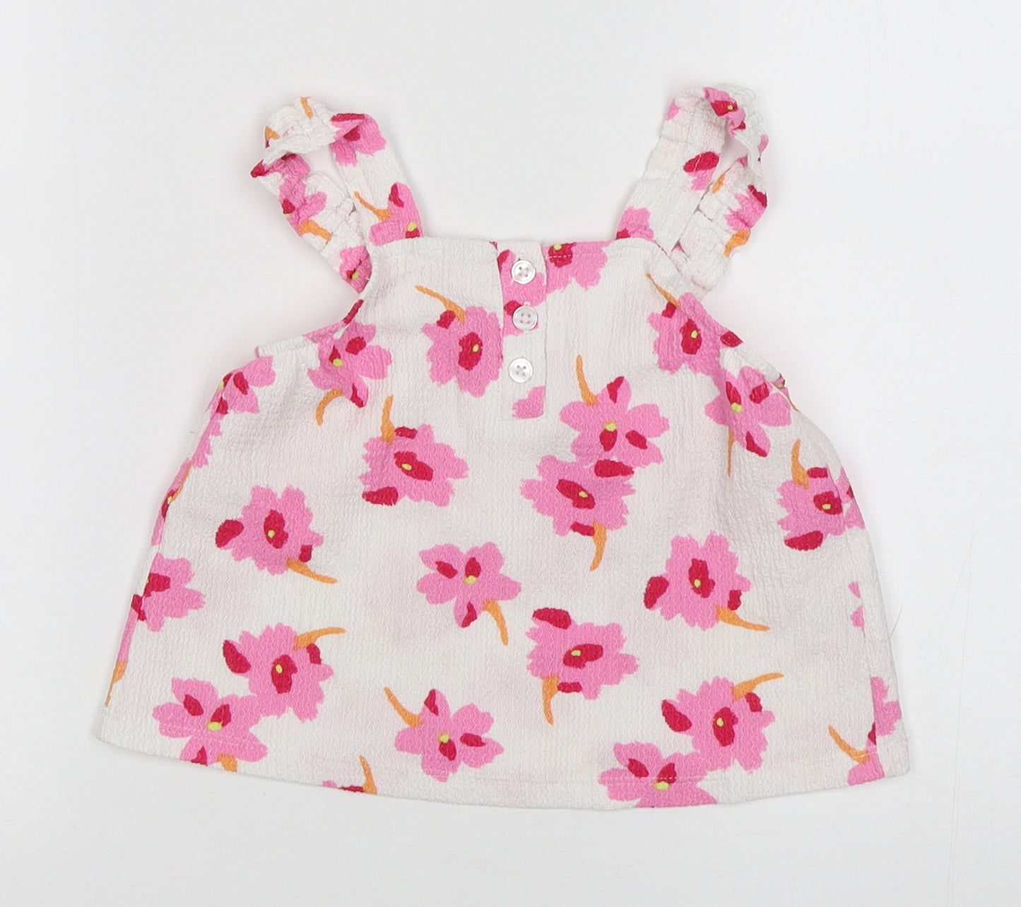 Matalan Girls Multicoloured Floral Polyester Camisole Tank Size 3-4 Years Square Neck