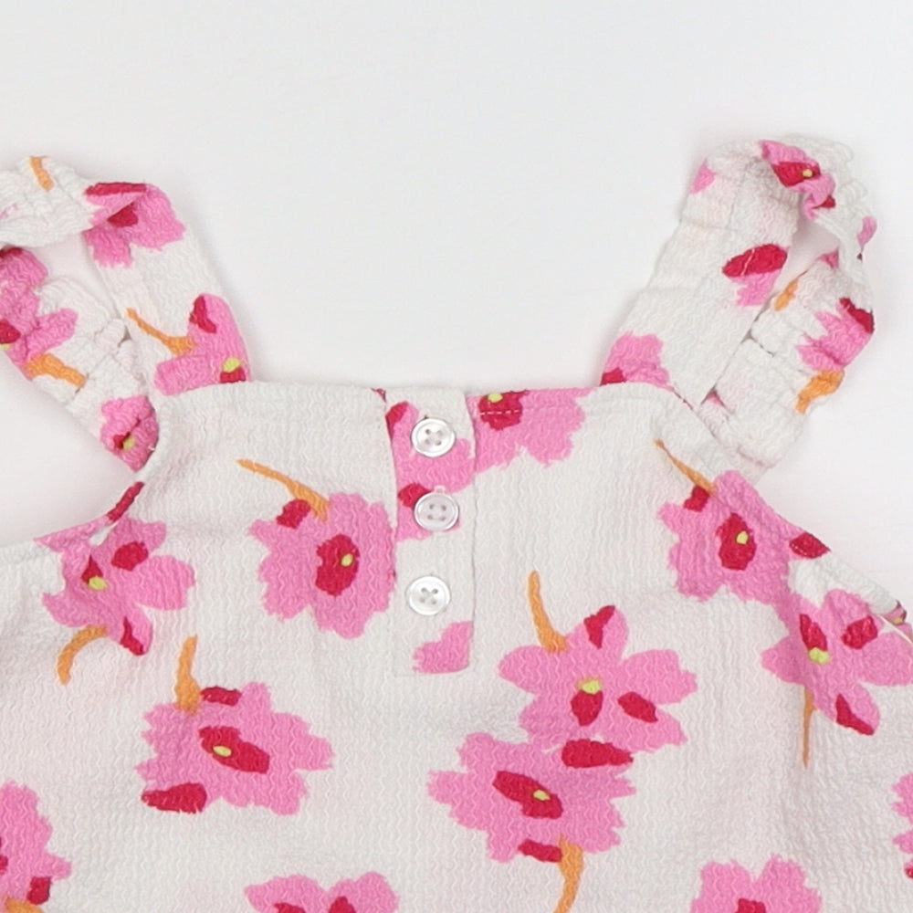 Matalan Girls Multicoloured Floral Polyester Camisole Tank Size 3-4 Years Square Neck