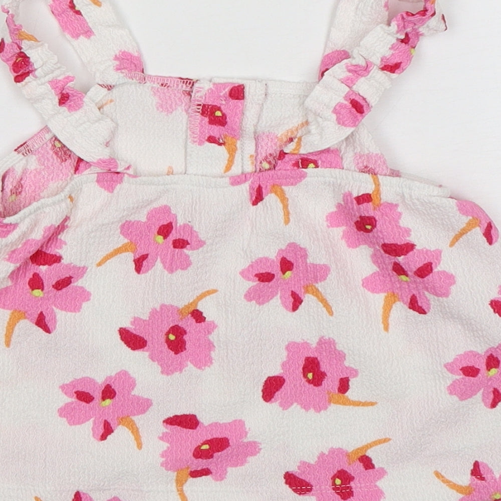 Matalan Girls Multicoloured Floral Polyester Camisole Tank Size 3-4 Years Square Neck