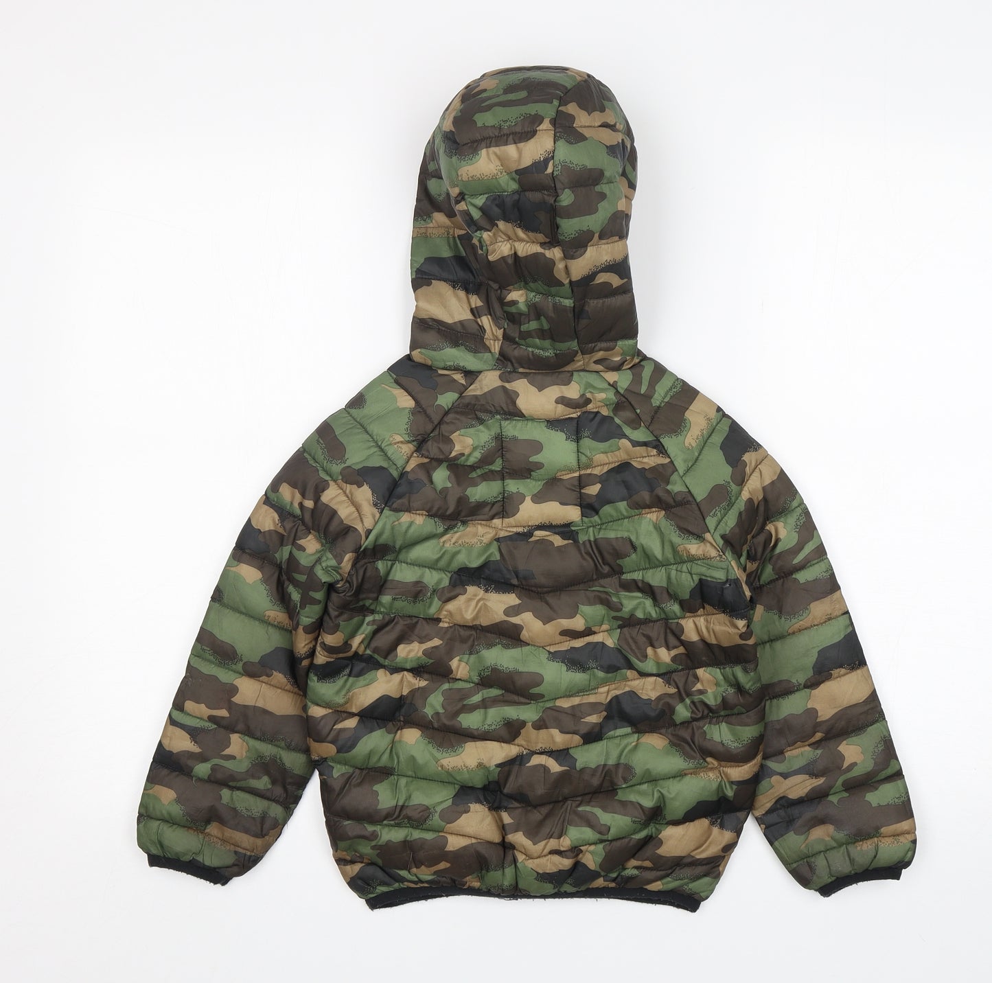 M&S Boys Multicoloured Camouflage  Puffer Jacket Jacket Size 4-5 Years