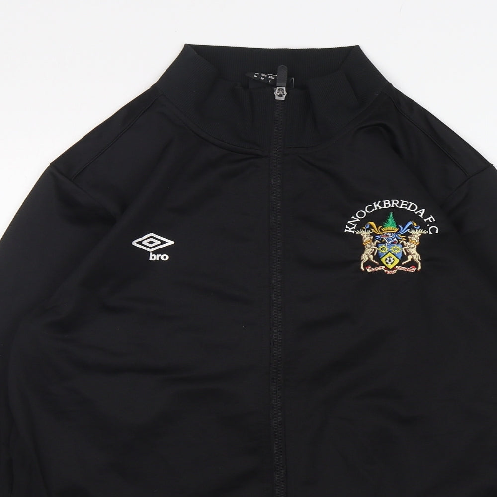 Umbro Mens Black  Polyester Full Zip Sweatshirt Size M   - Knockbreda FC