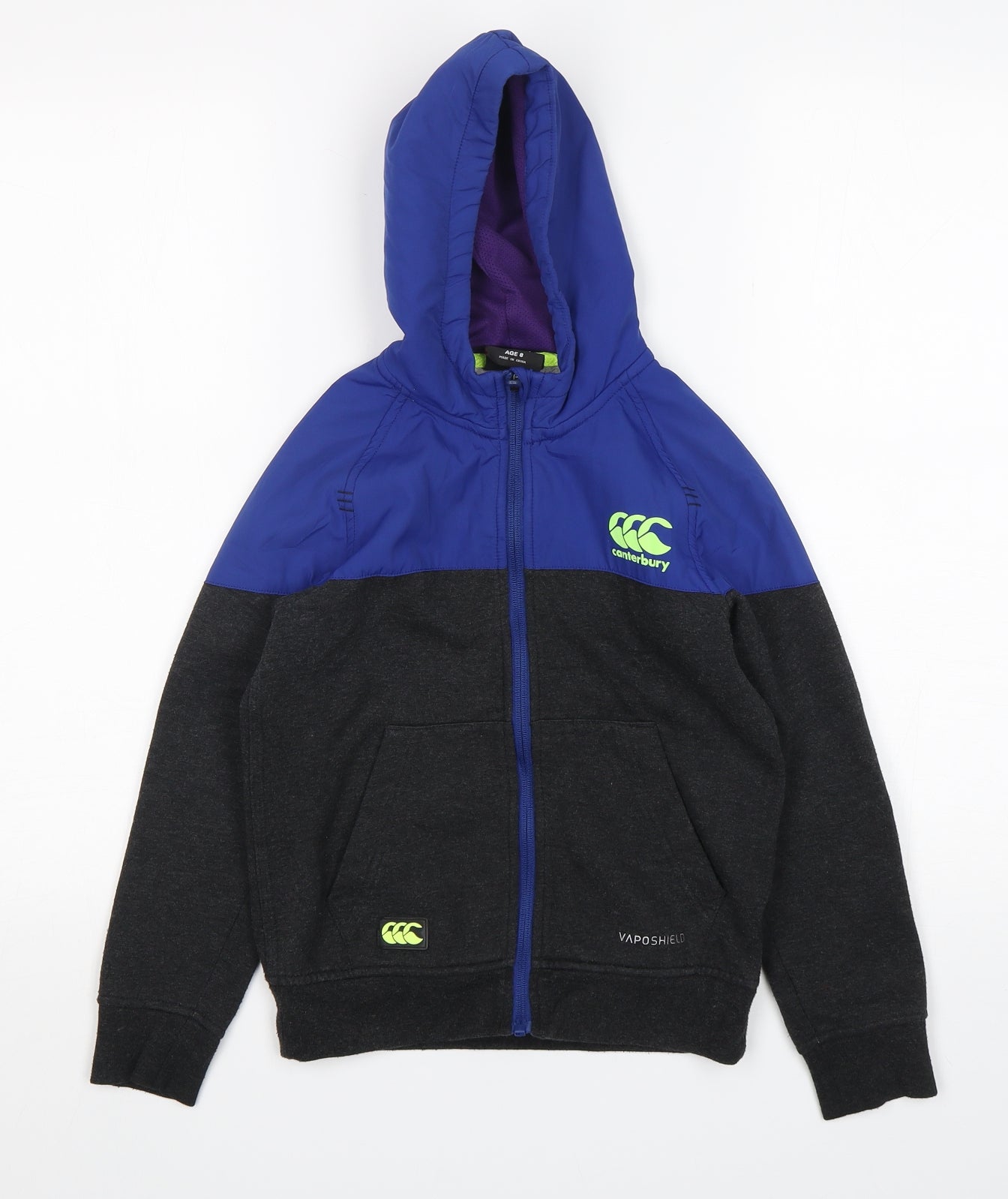 Canterbury Boys Multicoloured  Cotton Full Zip Hoodie Size 8 Years