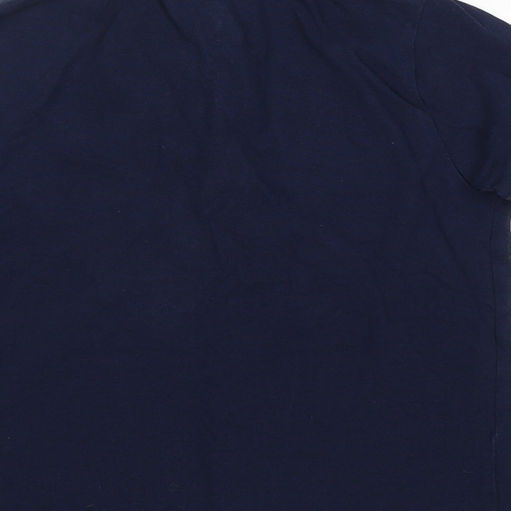 M&S Boys Blue  Cotton Basic Polo Size 7-8 Years Collared