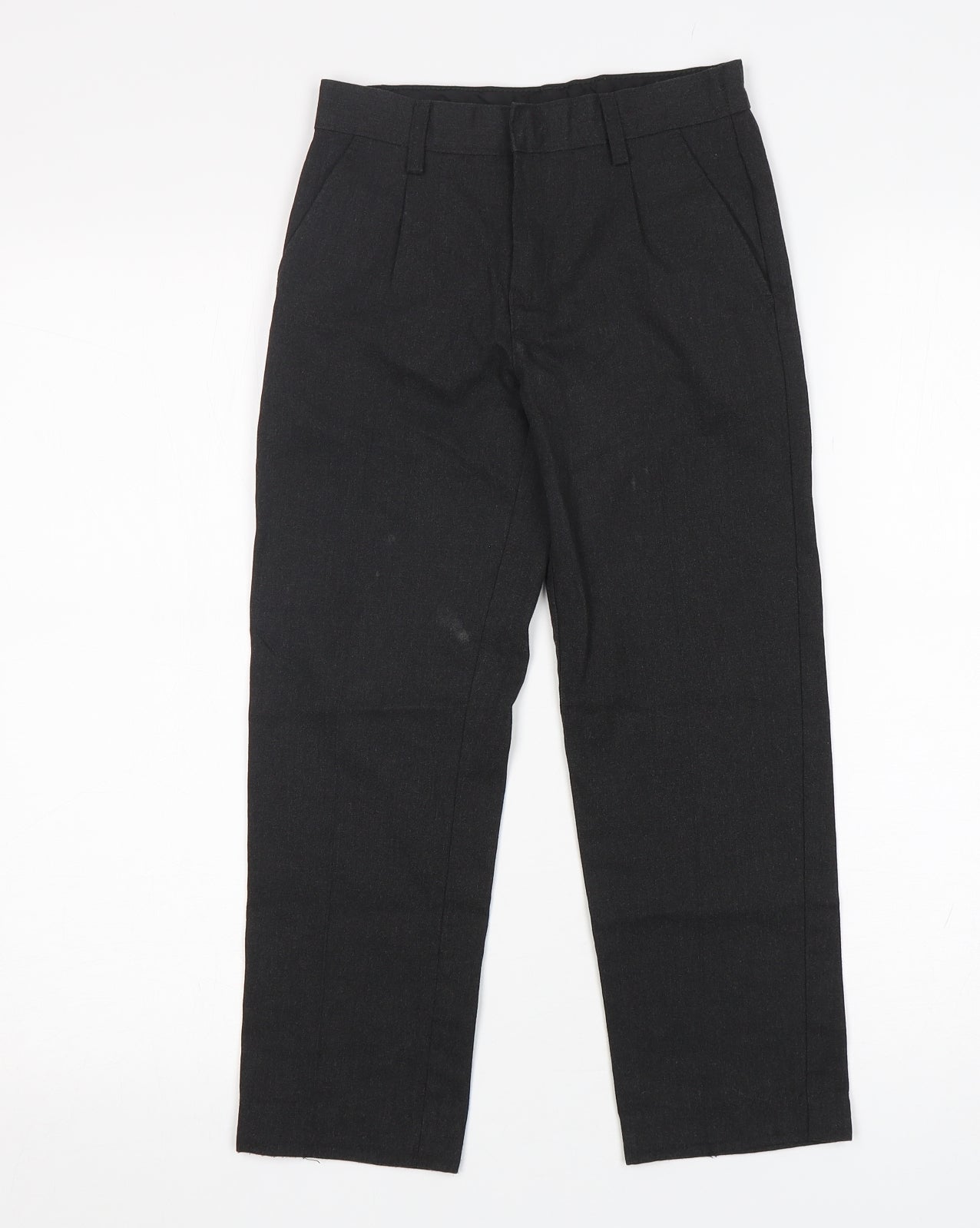 M&S Boys Grey  Polyester Dress Pants Trousers Size 7-8 Years  Regular