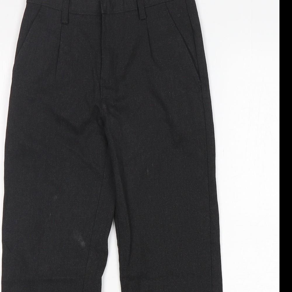 M&S Boys Grey  Polyester Dress Pants Trousers Size 7-8 Years  Regular