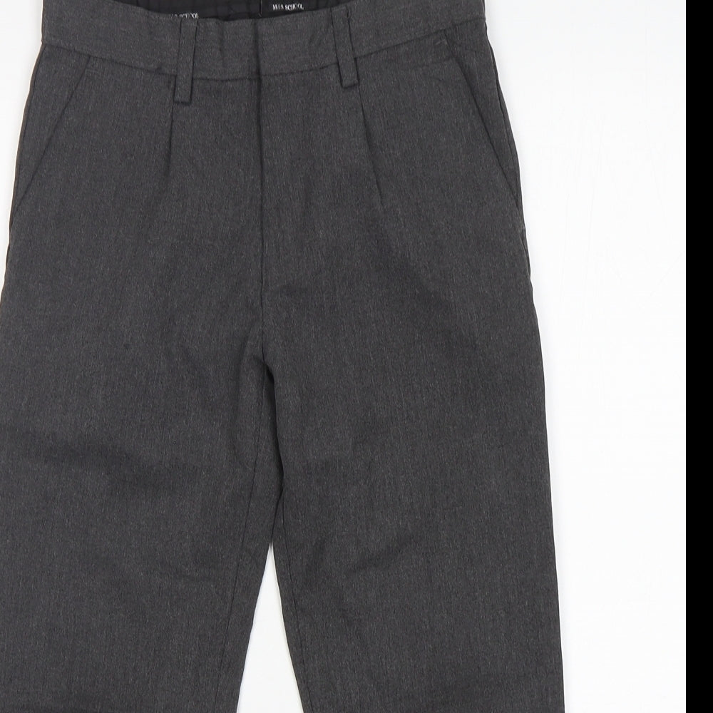 M&S Boys Grey  Polyester Dress Pants Trousers Size 6-7 Years  Regular