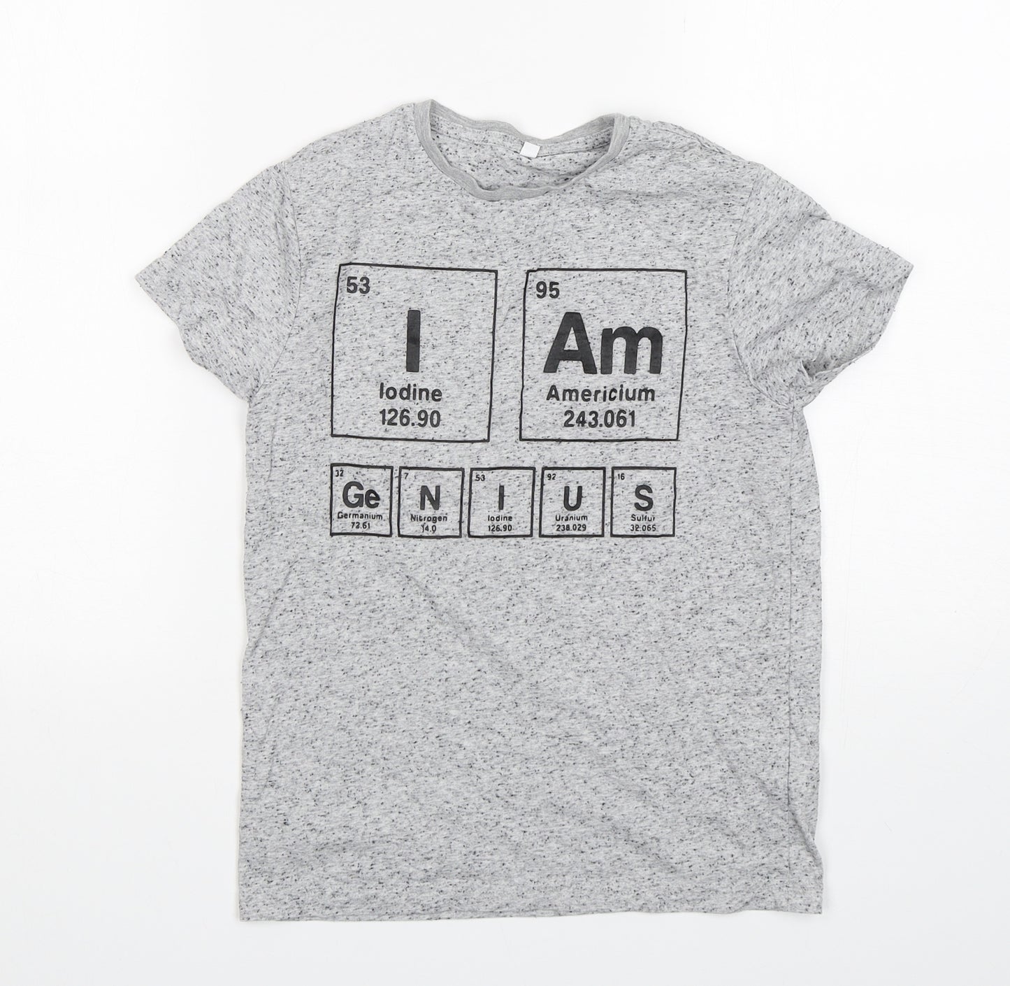M7S Boys Grey  Cotton Basic T-Shirt Size 9-10 Years Round Neck